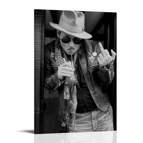OqcEha Johnny Depp Vintage-Poster, Schauspieler, Heimdekoration, Wandkunst, zum Aufhängen, Bild, Druck, Schlafzimmer, dekorative Gemälde, Raum, ästhetisch, 50 x 75 cm von OqcEha