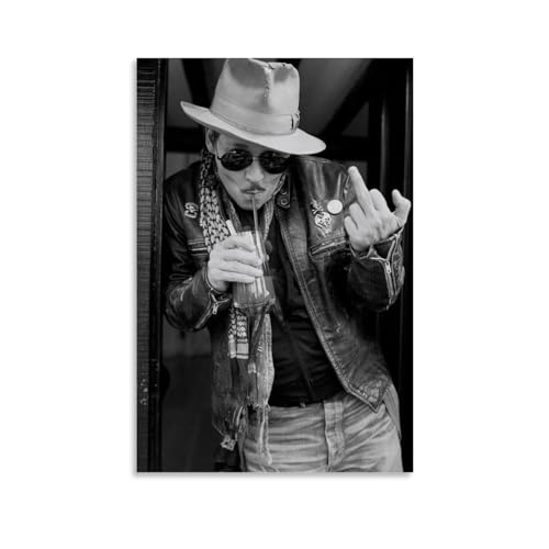 OqcEha Johnny Depp Vintage-Poster, Schauspieler, Leinwand, Wandkunstdrucke, Geschenke, Foto, Bild, Gemälde, Raumdekoration, Heimdekoration, 20 x 30 cm OqcEha Johnny Depp Vintage-Poster, Schauspieler, Leinwand, Wandkunstdrucke, Geschenke, Foto, Bild, Gemälde, Raumdekoration, Heimdekoration, 20 x 30 cm von OqcEha