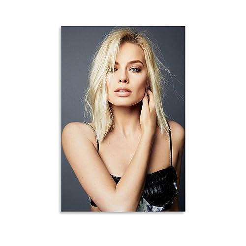 OqcEha Margot Robbie Poster Star Bild Druck Leinwand Wandfarbe Kunst Dekor Moderne Heimkunstwerke Geschenkidee 60 x 90 cm von OqcEha