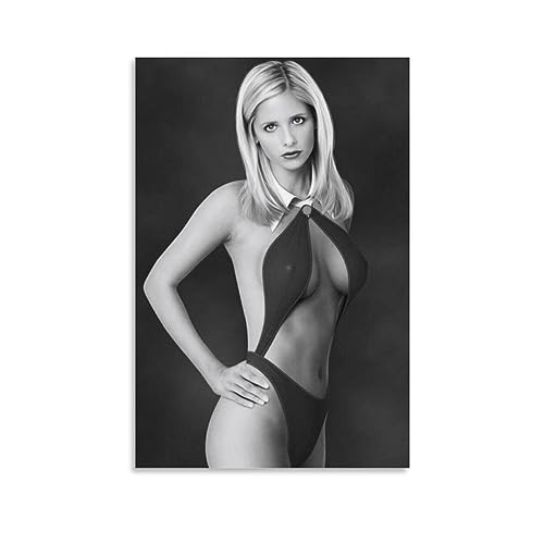 OqcEha Sarah Michelle Gellar Vintage-Poster, Schauspielerin, Kunstdruck, Wand-Foto, Farbe, hängendes Bild, Familienschlafzimmer, Dekoration, Geschenk, 30 x 45 cm von OqcEha