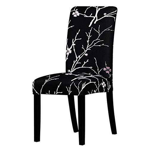 OqcEha Stretch Stuhl Slipcover, waschbar Stuhl Protector, 4 Pcs All Black Flower Printed Chair CoverFor Banquet Hotel Arm Wedding (Color : K124) (Color : 125813, Size : Universal Size) von OqcEha
