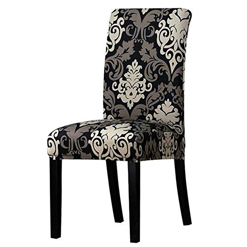 OqcEha Stretch Stuhl Slipcover, waschbar Stuhl Protector, 4 Pcs All Black Flower Printed Chair CoverFor Banquet Hotel Arm Wedding (Color : K124) (Color : 125828, Size : Universal Size) von OqcEha
