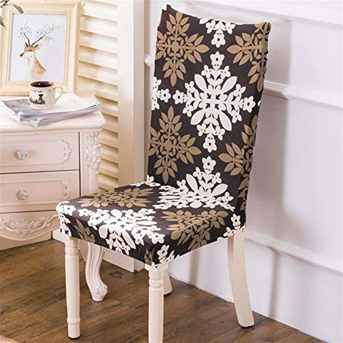 OqcEha Stretch Stuhl Slipcover, waschbar Stuhl Protector, 4 Pcs All Black Flower Printed Chair CoverFor Banquet Hotel Arm Wedding (Color : K124) (Color : 125891, Size : Universal Size) von OqcEha
