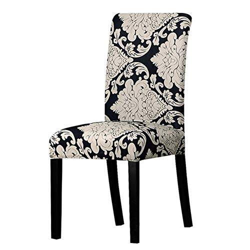 OqcEha Stretch Stuhl Slipcover, waschbar Stuhl Protector, 4 Pcs All Black Flower Printed Chair CoverFor Banquet Hotel Arm Wedding (Color : K124) (Color : 125892, Size : Universal Size) von OqcEha