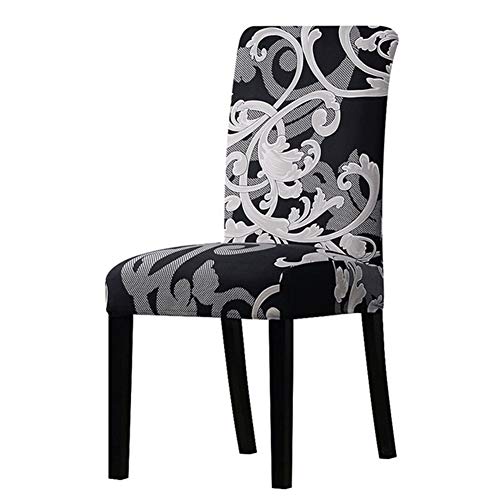 OqcEha Stretch Stuhl Slipcover, waschbar Stuhl Protector, 4 Pcs All Black Flower Printed Chair CoverFor Banquet Hotel Arm Wedding (Color : K124) (Color : 125897, Size : Universal Size) von OqcEha