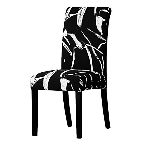 OqcEha Stretch Stuhl Slipcover, waschbar Stuhl Protector, 4 Pcs All Black Flower Printed Chair CoverFor Banquet Hotel Arm Wedding (Color : K124) (Color : K066, Size : Universal Size) von OqcEha