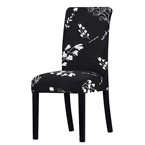 OqcEha Stretch Stuhl Slipcover, waschbar Stuhl Protector, 4 Pcs All Black Flower Printed Chair CoverFor Banquet Hotel Arm Wedding (Color : K124) (Color : K174, Size : Universal Size) von OqcEha