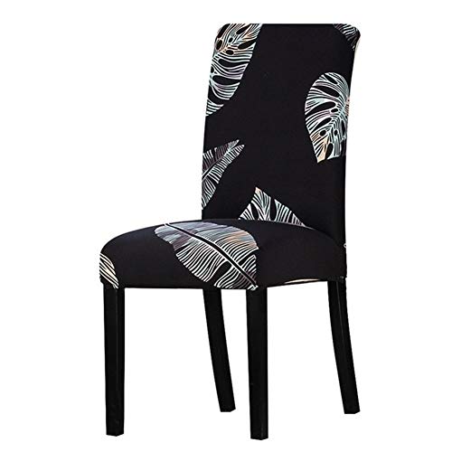 OqcEha Stretch Stuhl Slipcover, waschbar Stuhl Protector, 4 Pcs All Black Flower Printed Chair CoverFor Banquet Hotel Arm Wedding (Color : K124) (Color : K221, Size : Universal Size) von OqcEha