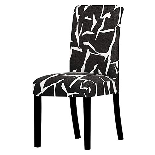 OqcEha Stretch Stuhl Slipcover, waschbar Stuhl Protector, 4 Pcs All Black Flower Printed Chair CoverFor Banquet Hotel Arm Wedding (Color : K124) (Color : K328 Bk, Size : Universal Size) von OqcEha