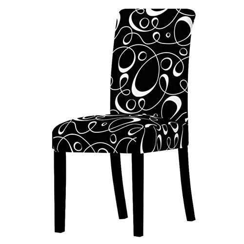 OqcEha Stretch Stuhl Slipcover, waschbar Stuhl Protector, 4 Pcs All Black Flower Printed Chair CoverFor Banquet Hotel Arm Wedding (Color : K124) (Color : K369, Size : Universal Size) von OqcEha