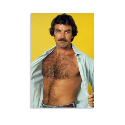 OqcEha Tom Selleck Poster, Kunstdruck, Wandkunst, Gemälde, Leinwand, Kunstwerke, Geschenkidee, Raumästhetisch, 60 x 90 cm von OqcEha
