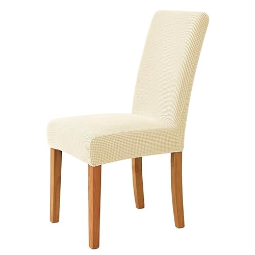 Stretch Stuhl Slipcover, waschbar Stuhl Protector, 1/2/4/6 Pieces Jacquard Fabric Chair Cover Universal Size Chair Covers Seat Slipcovers(Color : N, Size : 1 Piece) ( Color : Cream cr , Size : 2 Piece von OqcEha