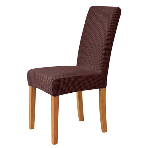 Stretch Stuhl Slipcover, waschbar Stuhl Protector, 1/2/4/6 Pieces Jacquard Fabric Chair Cover Universal Size Chair Covers Seat Slipcovers(Color : N, Size : 1 Piece) ( Color : Dark Coffee dc , Size : 4 von OqcEha