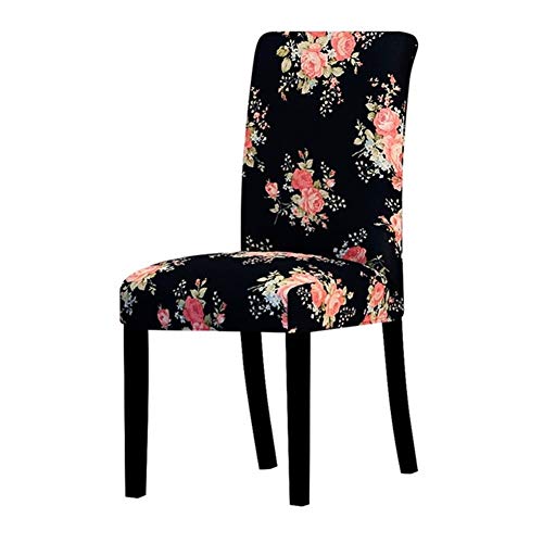 Stretch Stuhl Slipcover, waschbar Stuhl Protector, 2 Pcs Printed Flower Universal Size Chair Cover Stretch Seat Chair Covers For Wedding Banquet Restaurant Hotel Dining Living Room ( Color : K334 , Si von OqcEha