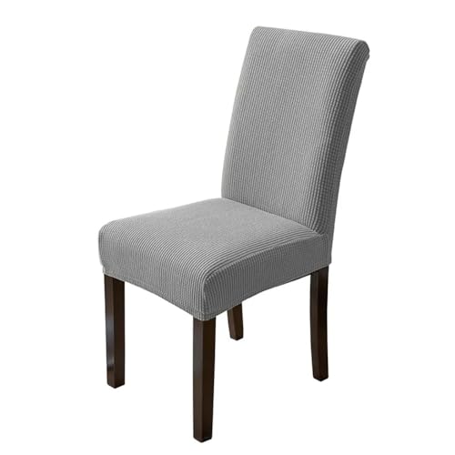 Stretch Stuhl Slipcover, waschbar Stuhl Protector, Waterproof Elastic Jacquard Chair Cover for Dining Room Chair Covers for Chairs Kitchen Wedding Hotel Banquet Protector,05,one ( Color : Light Grey , von OqcEha