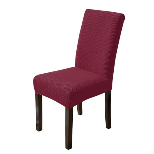 Stretch Stuhl Slipcover, waschbar Stuhl Protector, Waterproof Elastic Jacquard Chair Cover for Dining Room Chair Covers for Chairs Kitchen Wedding Hotel Banquet Protector,05,one ( Color : Wine Red , S von OqcEha