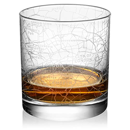 Or Something Rocks Whiskey Old Fashioned Glas, Stadtkarte, London, Großbritannien, 325 ml Or Something Rocks Whiskey Old Fashioned Glas, Stadtkarte, London, Großbritannien, 325 ml von Or Something
