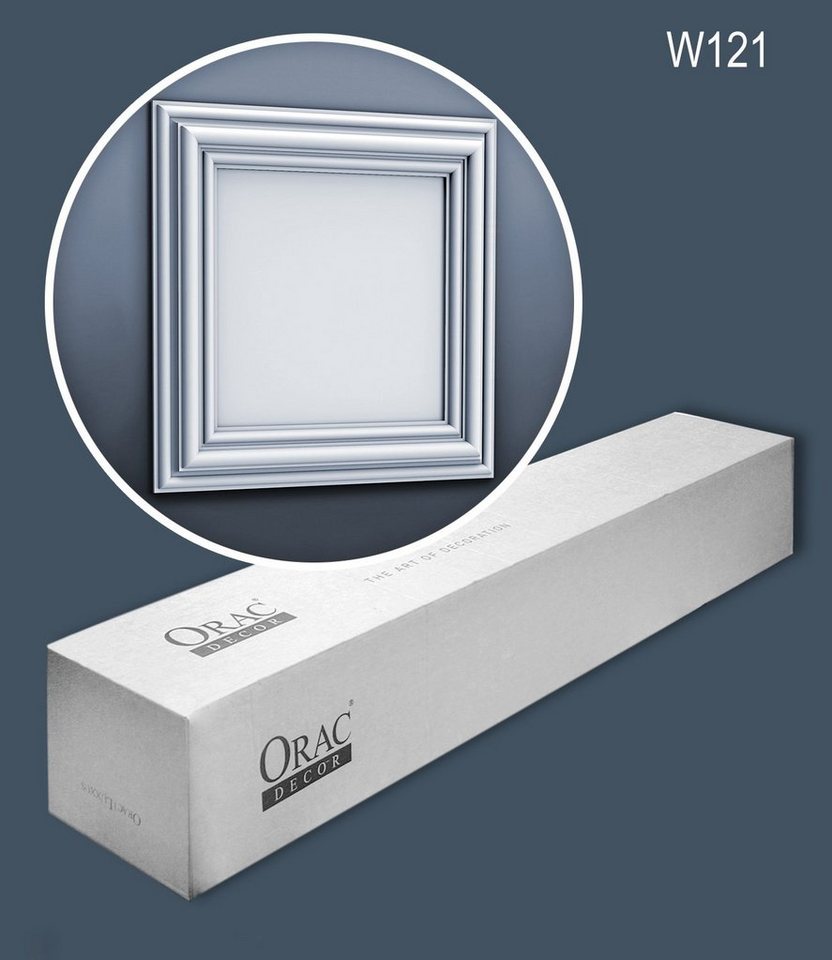 Orac Decor 3D Wandpaneel W121-box, BxL: 50x50 cm, 0.25 qm, (1 Karton Paneel-Set, 8-tlg., AUTOIRE Stuck-Wandpaneele Zierelemente Dekorelemente) weiß vorgrundiert von Orac Decor