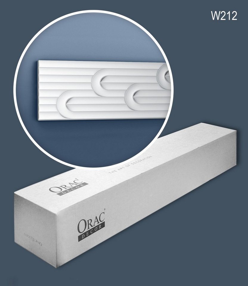 Orac Decor 3D Wandpaneel W212-box, BxL: 1.2x200 cm, 5 qm, (1 Karton Paneel-Set, 10-tlg., weiß vorgrundiert) mit 10 3D Wandpaneelen Zierelementen Modern von Orac Decor