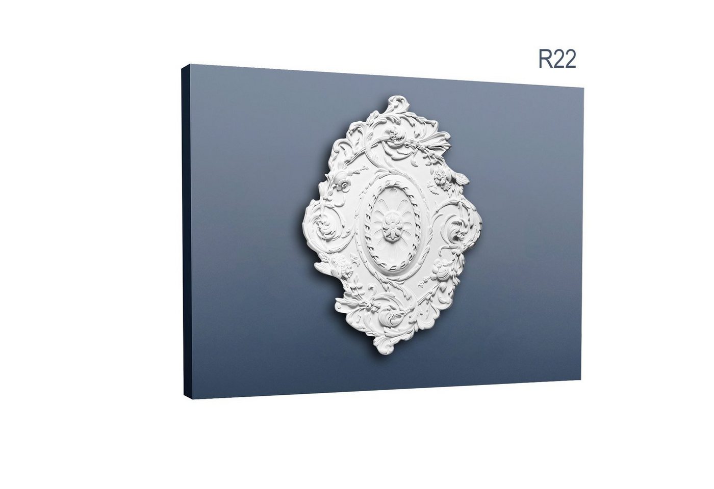 Orac Decor Decken-Rosette R22 (Rosette, 1 St., Deckenrosette, Medallion, Stuckrosette, Deckenelement, Zierelement, 77,5 x 53 cm), weiß, vorgrundiert, Stil: Jugendstil von Orac Decor