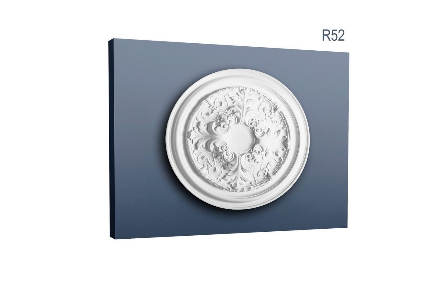 Orac Decor Decken-Rosette R52 (Rosette, 1 St., Deckenrosette, Medallion, Stuckrosette, Deckenelement, Zierelement, Durchmesser 69,5 cm), weiß, vorgrundiert, Stil: Rokoko / Barock von Orac Decor