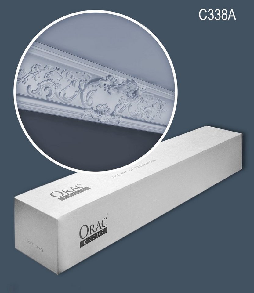 Orac Decor Deckenleiste C338A-box, kleben, Purotouch®, 6-St., 1 Karton SET mit 6 Leisten Eckleisten Stuckleisten 12 m von Orac Decor