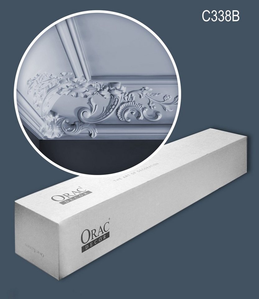 Orac Decor Deckenleiste C338B-box, kleben, Purotouch®, 6-St., 1 Karton SET mit 6 Leisten Eckleisten Stuckleisten 12 m von Orac Decor