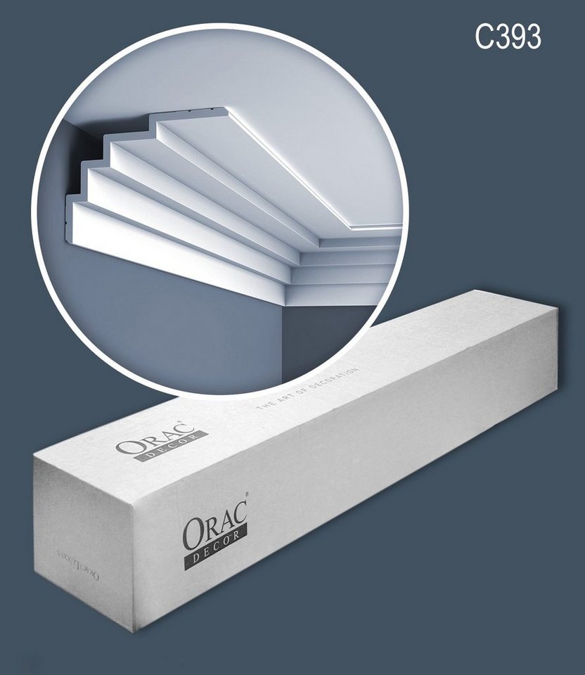 Orac Decor Deckenleiste C393-box, kleben, Purotouch®, 7-St., 1 Karton SET mit 7 Leisten Eckleisten Stuckleisten 14 m von Orac Decor