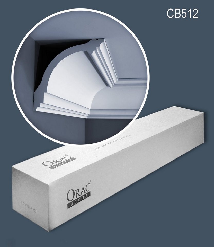 Orac Decor Eckprofil CB512-box (1 Karton Leisten-Set, 12-St., Stuckleisten, Eckleisten, Deckenleisten, Zierleisten, 24 m), weiß, vorgrundiert von Orac Decor