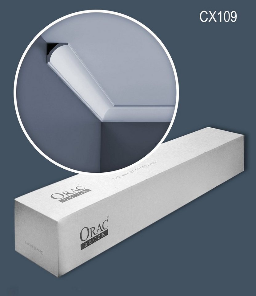 Orac Decor Eckprofil CX109-box (1 Karton Leisten-Set, 51-St., Stuckleisten, Eckleisten, Deckenleisten, Zierleisten, 102 m), weiß, vorgrundiert von Orac Decor