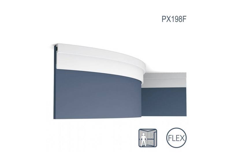 Orac Decor Flexprofil PX198F MODERN flexible Wandleiste Sockelleiste Eckleiste 2 m (Sockelleiste, 1-St., flexible Zierleiste Eckleiste Modernes Design weiß 2 m), weiß, vorgrundiert von Orac Decor