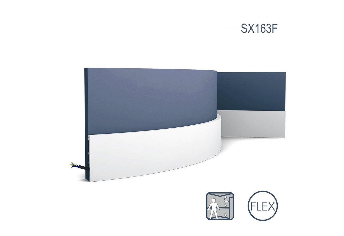 Orac Decor Flexprofil SX163F (Profilleiste, 1-St., Flexible Sockelleiste, Stuckleiste, Zierleiste, 2 m), weiß, vorgrundiert von Orac Decor
