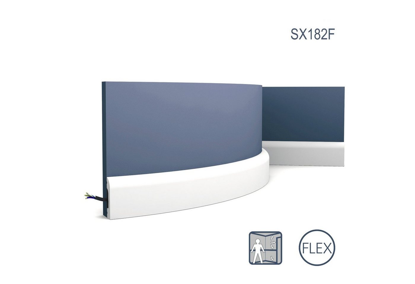 Orac Decor Flexprofil SX182F (Profilleiste, 1-St., Flexible Sockelleiste, Stuckleiste, Zierleiste, 2 m), weiß, vorgrundiert von Orac Decor