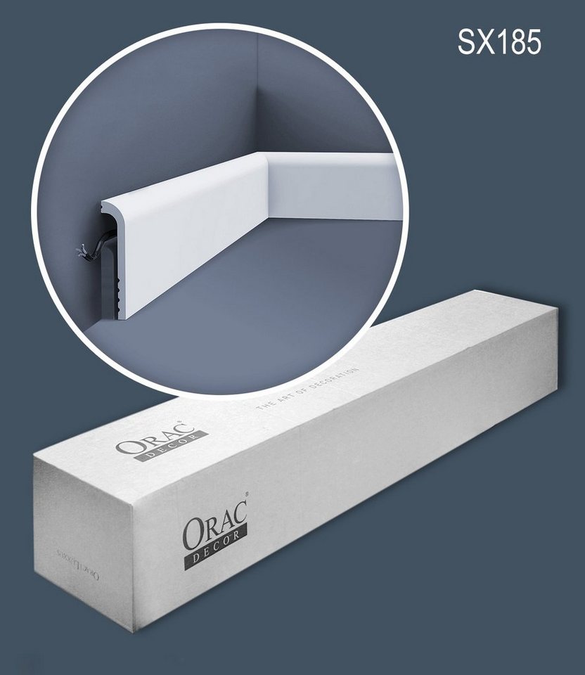 Orac Decor Sockelleiste SX185-box, L: 4800 cm, H: 12 cm, 1 Karton Leisten-SET, 24-St. von Orac Decor