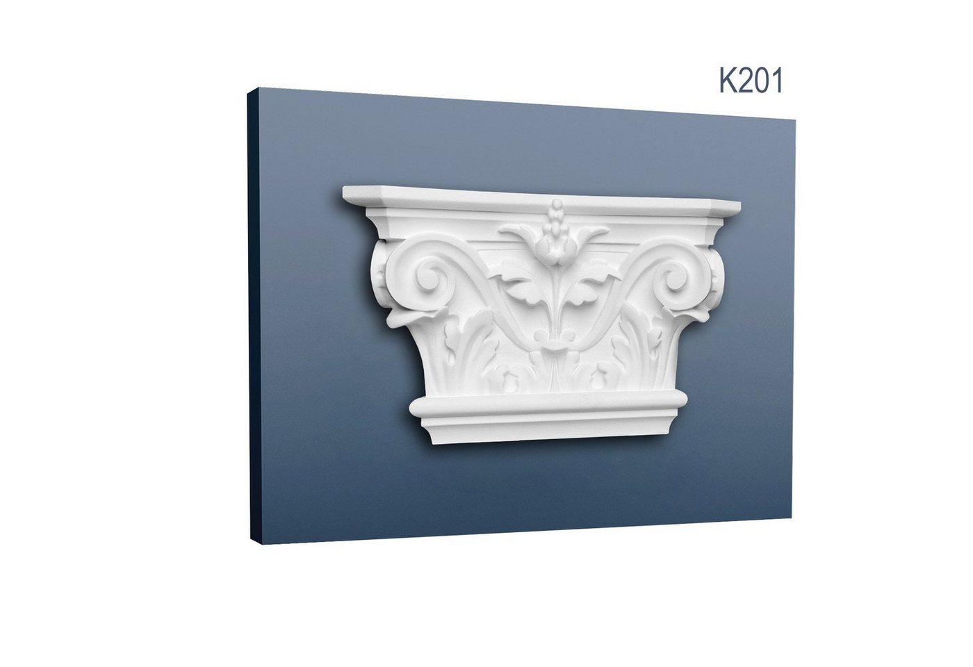 Orac Decor Wanddekoobjekt K201 (Pilaster Kapitell, 1 St., Pilaster, Zierelement, Wanddekor, Schmuckelement), weiß, vorgrundiert, Stil: Korinthisch von Orac Decor