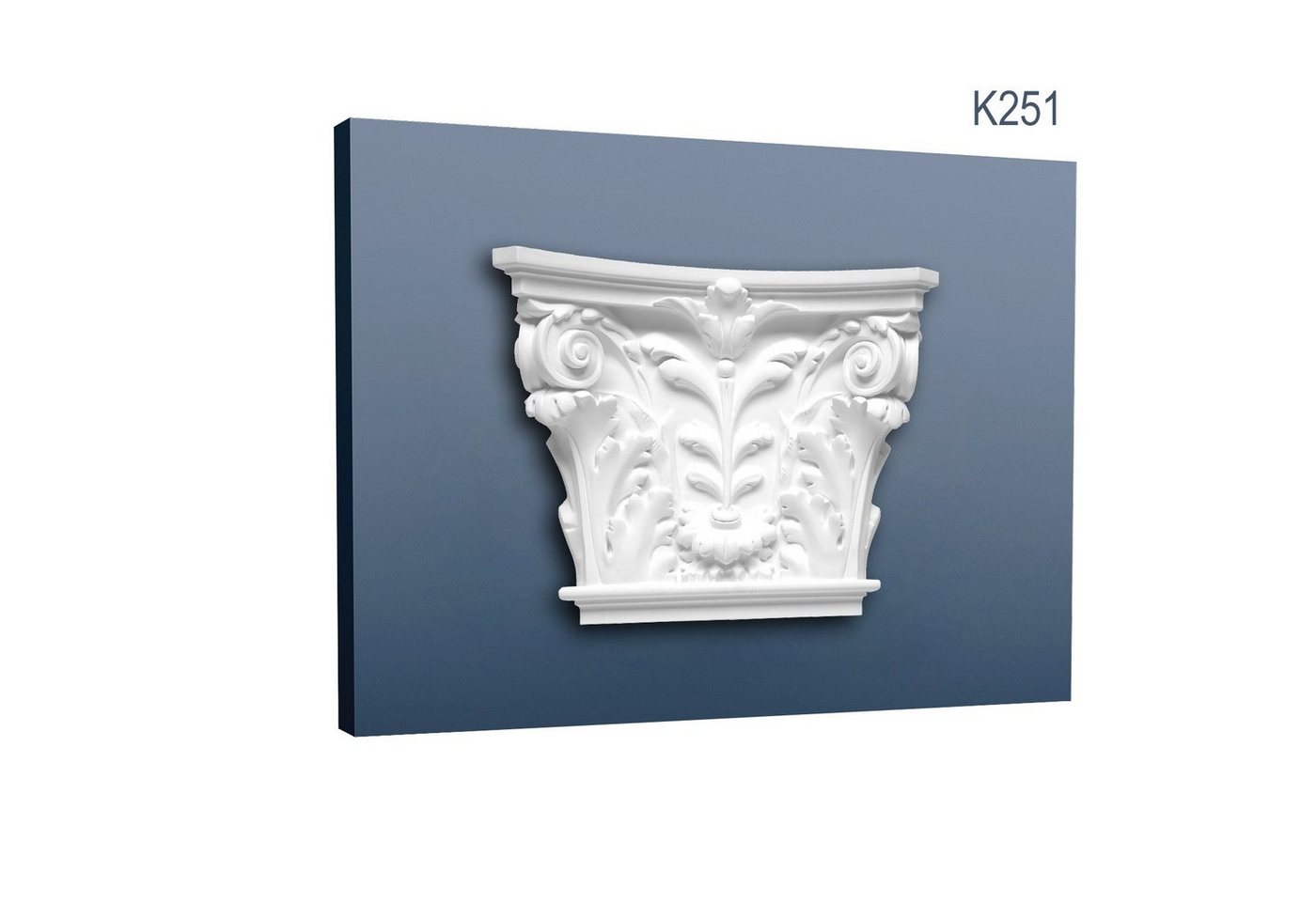 Orac Decor Wanddekoobjekt K251 (Pilaster Kapitell, 1 St., Pilaster, Zierelement, Wanddekor, Schmuckelement), weiß, vorgrundiert, Stil: Korinthisch von Orac Decor