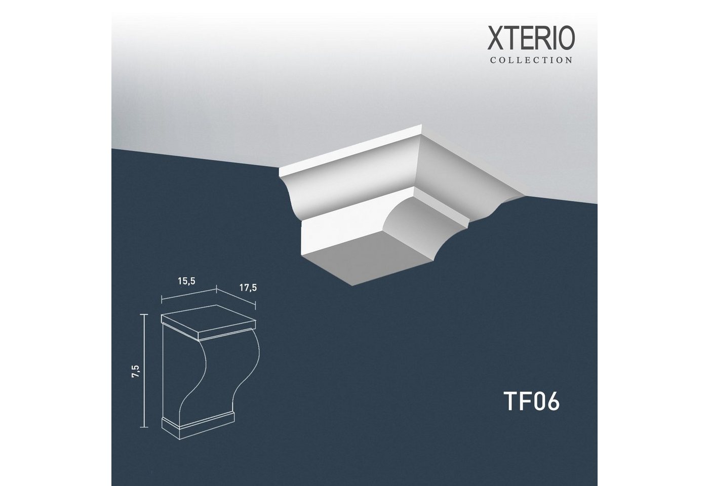 Orac Decor Wanddekoobjekt TF06 (Konsole, 1 St., Fassadenstuck, Wandhalter für Vordach, Zierlement, Außenstuck), weiß, vorgrundiert, für Fassadendekoration, Stil: Zeitlos / Klassisch von Orac Decor