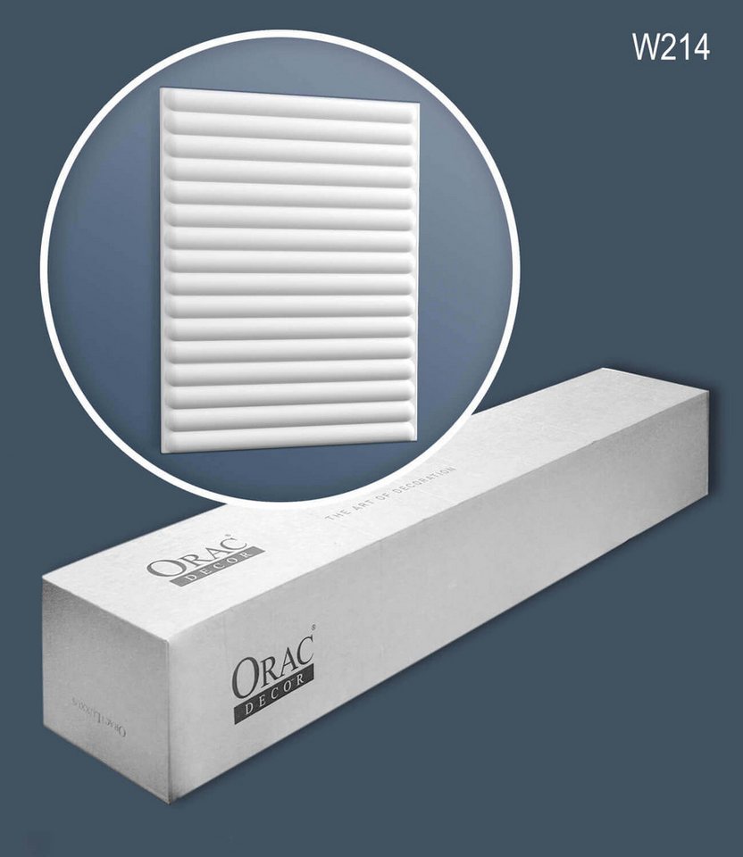 Orac Decor Wandpaneel W214-box HILL BEAD XL 3D Wandpaneele 1 Karton SET mit 5 Paneelen 10 m, BxL: 400x1000 cm, 0 qm, weiß von Orac Decor