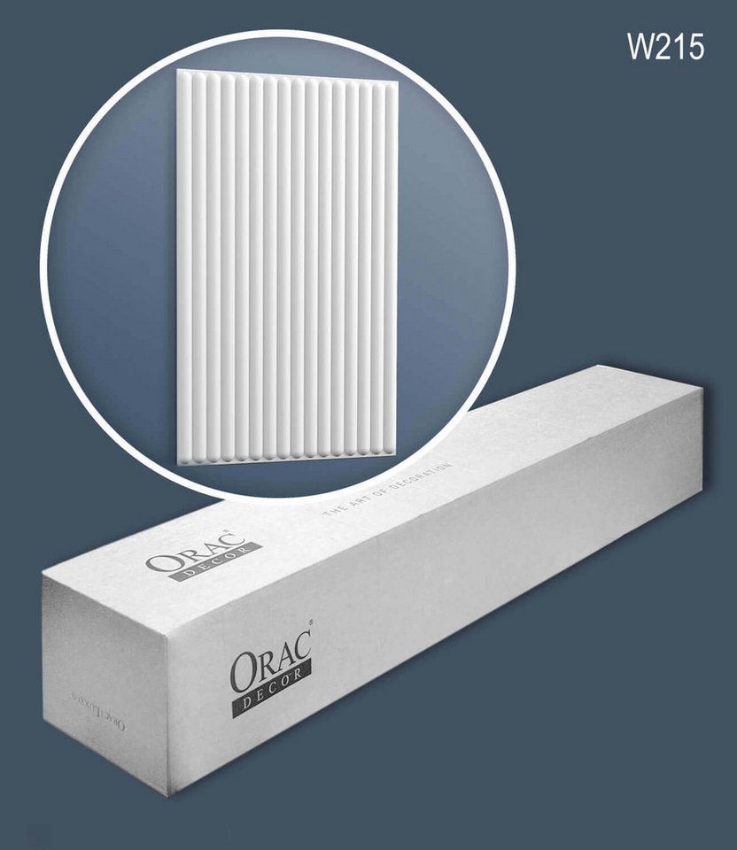 Orac Decor Wandpaneel W215-box HILL BEAD 3D Wandpaneele 1 Karton SET mit 5 Paneelen 2 m2, BxL: 800x200 cm, 0 qm, weiß von Orac Decor