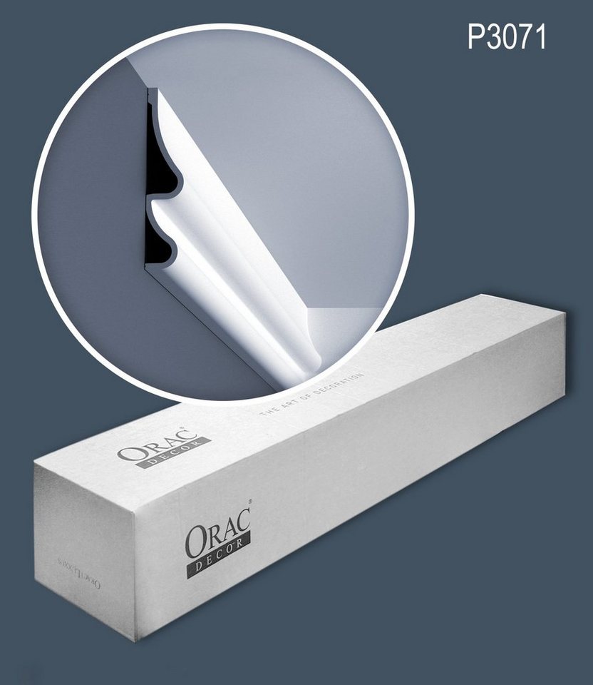 Orac Decor Zierleiste P3071-box, kleben, Purotouch®, 4-St., 1 Karton SET mit 4 Leisten Wandleisten Stuckleisten 8 m von Orac Decor