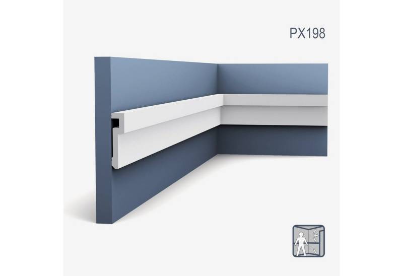 Orac Decor Zierleiste PX198 MODERN U-STEPS Wandleiste Zierleiste Sockelleiste Eckleiste 2 m, kleben, Duropolymer®, 1-St., Wandleiste Stuckleiste Profilleiste 2 Meter von Orac Decor