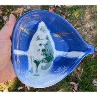 Matthew Adams - White Malamute Dog Signierte Trinket Dish Mid Century Modern Style Alaskan von OracleWarriorGoddess