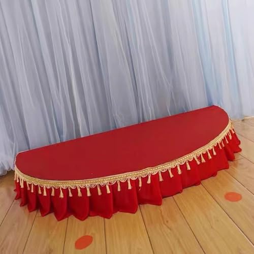 Bühnenpodest Kleines Halbrundes Bühnenpodest mit Teppich und Volant, Bands, Schlagzeug, Tragbares Bühnenpodest für Kinder, Decksystem für Reden In Innenräumen(Red) von Oracra