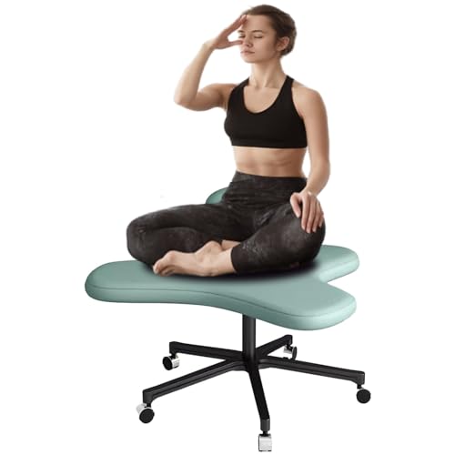Kniestuhl Yoga -Meditationshocker Zum Sitzen, Ergonomisch Einstellbare 16" - 20" Knienstuhl Stuhl, ADHS Desk Cross Legged Stuhl für Home Office Schlafzimmer (Color : Green) von Oracra