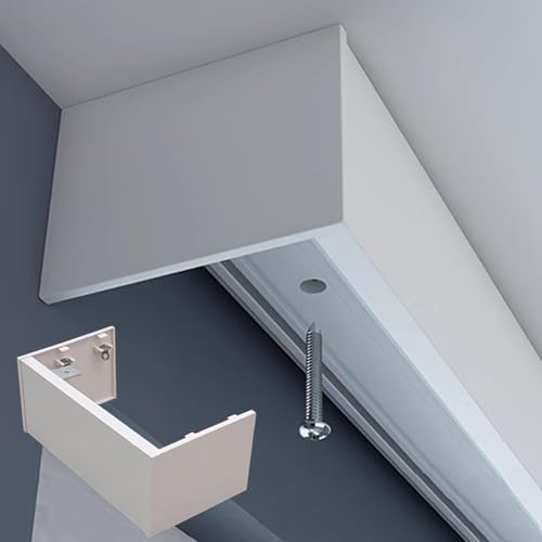 Oracra Gardinenschiene Aluminium-Vorhangblende für Deckenpaneele Zuschneidbare Vorhangblende nur mit Schrauben Anpassbare Länge für Vorhangteiler und Gesimsbretter(2m/6.6ft) von Oracra