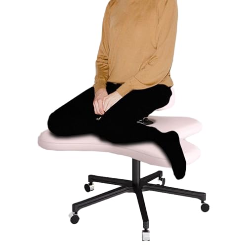 Oracra Kniestuhl Rosa Rollende Knienstuhlschreibtisch Zum Sitzen, ADHS -Bürostühle für Kreuzbein, Erwachsene Armless Meditation Stuhlkissen für Heimschlafzimmer von Oracra