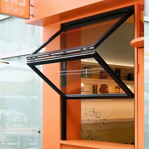 Schiebefenster Schiebefenster für Foodtrucks (oben Und Unten), Aluminium-Schiebefenster für Imbissstände für Gastronomiebetriebe Vertikale, Manuell Klappbare Fenster mit Schloss(30x30in(76x76cm)) von Oracra