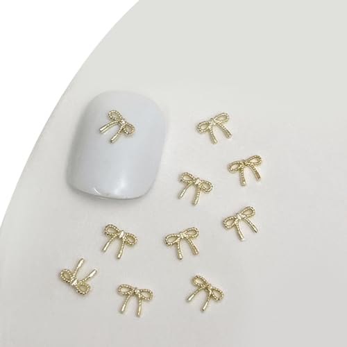 OralGos 20 x Schleifen-3D-Metall-Nagelanhänger für Nägel, Kunst, Frauen, Nageldekorationen, Zubehör, Nagelzubehör von OralGos