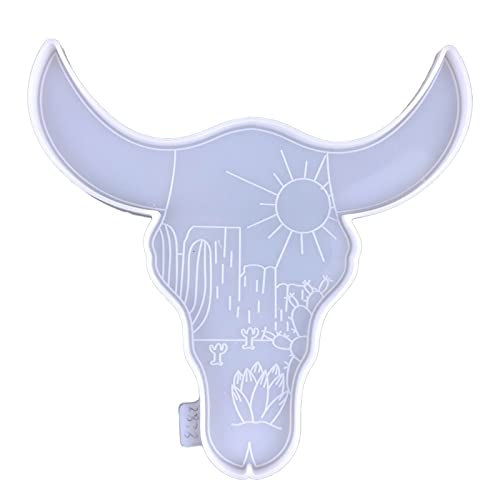 OralGos Glänzende Untersetzer-Form, niedlicher Stier für Kopf, Untersetzer, Kuh, Rinder, Tierdekoration, Silikonharz, handgefertigt, Cr-transparent von OralGos