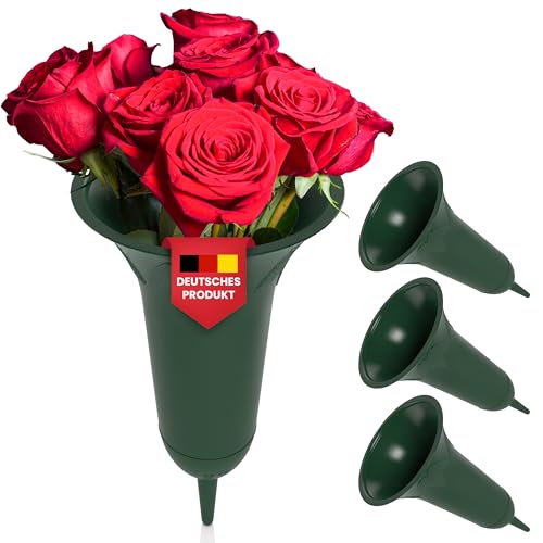 4 Stück Oramics Grabvasen mit Erdspieß zum Stecken 26 cm – Blumenvasen aus recyceltem Kunststoff für Nass- und Trocken-Blumen als Grabdeko – Vasen als Grabschmuck für Erdbestattungs- oder Urnengrab 4 Stück Oramics Grabvasen mit Erdspieß zum Stecken 26 cm – Blumenvasen aus recyceltem Kunststoff für Nass- und Trocken-Blumen als Grabdeko – Vasen als Grabschmuck für Erdbestattungs- oder Urnengrab von Oramics